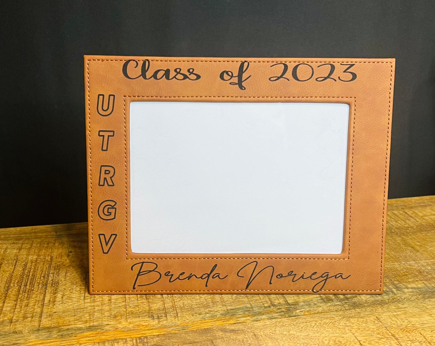 Personalized Faux Leather Photo Frame